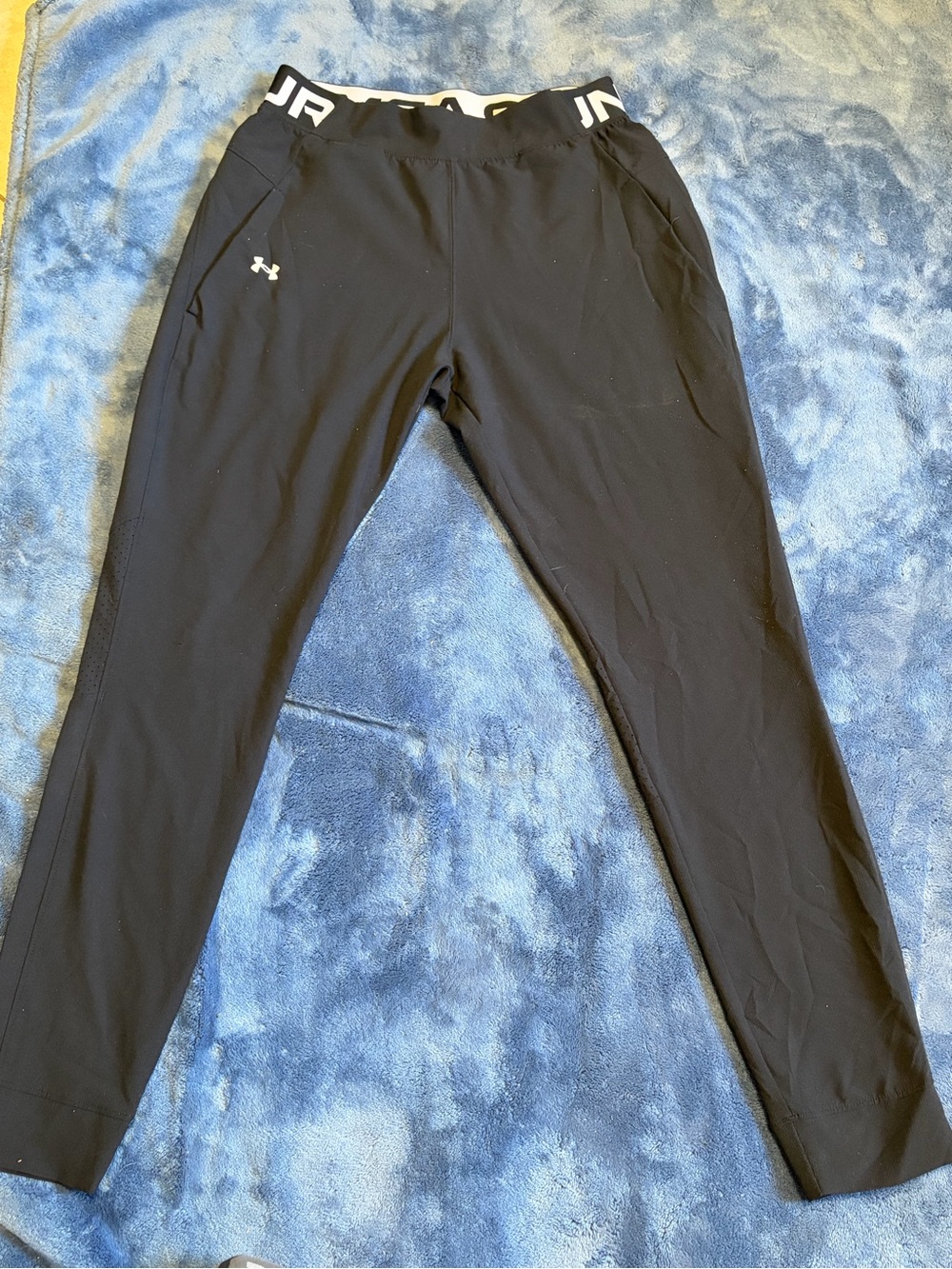 Under Armour women’s Black Jogger pants with White Logo Trim
